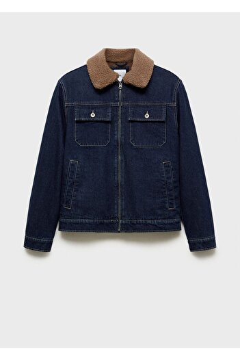 MANGO Man İçi kürklü denim mont