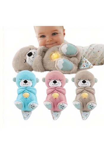 JML Plush Toy 25cm Interactive Bear, with Music and Imitation Breathing, Different Colors