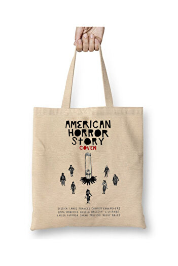 Toyaso American Horror Story White Tote Bag Long Handle Shopping Bag Beach Bag