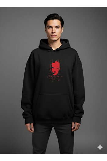 By Caspita Fashion Lenithra Evangelion Back Printed Unisex Oversize Black Hoodie