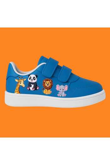 ECCAdesing Minimal Animals Printed Navy Blue Unisex Children's Sports Shoes Sneaker