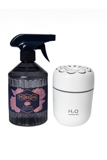 H2O Humidifier Buhar Nemlendirici Çiçek Desenli Kablolu ve 500 ml Kaliteli Kashmir Koku 2' li set