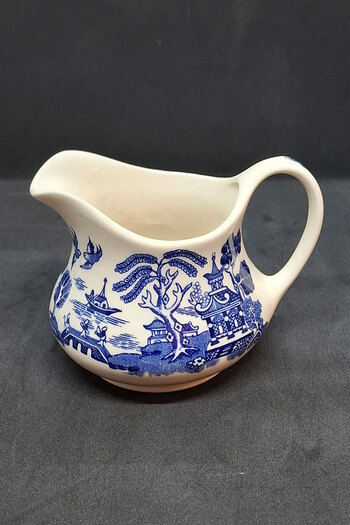ABBETC Old Willow English Antique Porcelain Milk Jug Sauce Bowl 240 ml