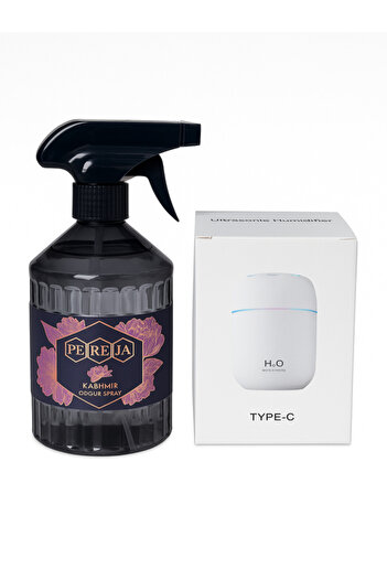 H2O Humidifier Buhar Nemlendirici Çiçek Desenli Kablolu ve 500 ml Kaliteli Kashmir Koku 2' li set