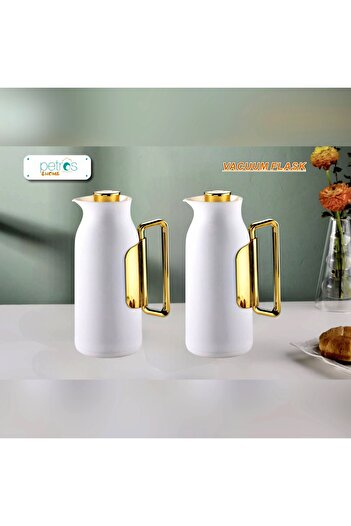 PETROS Petrus 1+1L Tea and Coffee Thermos Set with Golden Handle