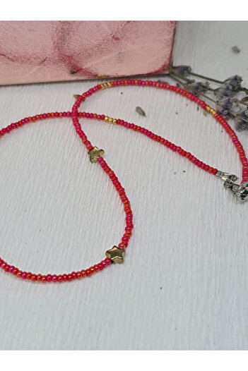 Amma Design Necklace with red Toho