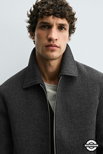 KOCCI New Season Cold-Proof Comfortable Fit Trendy Winter Men's Cashmere Jacket Coat