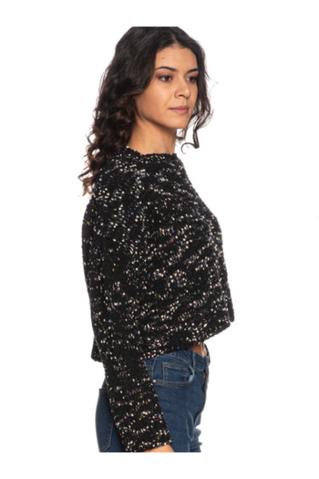 ONLY Onlgracie Ls O-Neck Nca Knt Women's Colorful Crop Boy Sweatshirt
