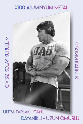 DekorHane Metal Print - Arnold Schwarzenegger Again, Motivational Metal Painting, Sports Gym Wall Decor