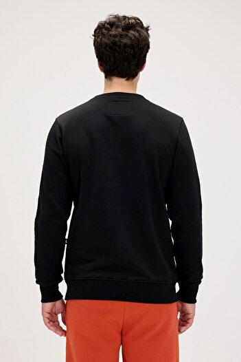 Bad Bear Snow Siyah Crewneck Erkek Baskılı Sweatshirt