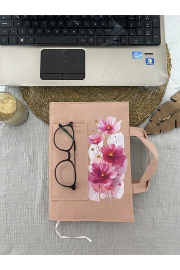 DUTTDİKİM Kitçan Flower Patterned Book Bag 17X24 cm |   Water Repellent Fabric, Dtf Printed, Handmade