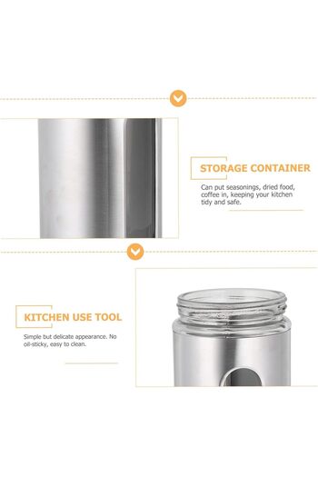 Hope Kitchen Canisters Set Airtight Coffee Sugar Tea Candy Storage Jars with Window Glass Stainles