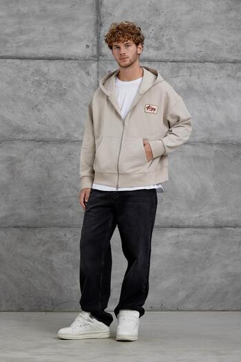 NOMARC Κρεμ φούτερ με φερμουάρ Nmrc Oversize