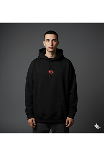 By Caspita Fashion Lenithra Lip and Thorn Back Printed Unisex Oversize Beige Hoodie