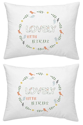 makiteks 100% Cotton 2 Pieces 35X45 cm Patterned and Plain Dyed Baby Pillowcases