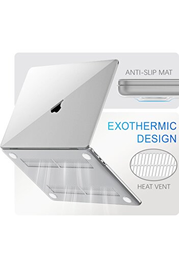 Dexmon MacBook Air 13.6 M2 M3 M4 2022 2024 2025 A2681 A3113 A3240 Compatible Transparent Full Protective Case Cover
