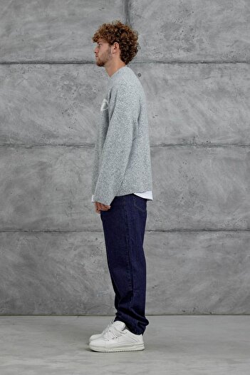 NOMARC Gray Gst Crew Neck Oversize Knitwear