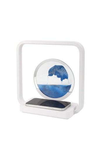 SeLeSe Smart LED Lamp with Wireless Charger 3D blue sand landscape, table lamp, touch control