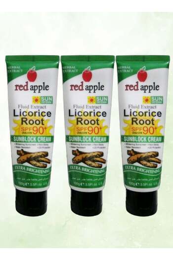 Red Apple 3 Pieces Sunblock Cream with Licorice Root Extract 100g