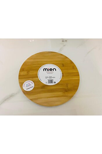 FAMU PAZARLAMA Bamboo 360 Degree Rotating Round Luxury Serving Presentation Plate Pizza Cheese Presentation Board