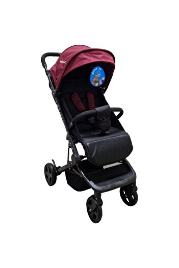 Baby Care ™ PRO S010 Ultra-Compact Stroller, Foldable to Trolley, Bordeaux Red