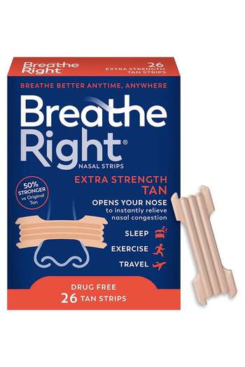 Breathe Right Nasal Strips Extra Tan, 26 Strips