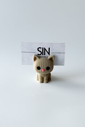 sin istanbul Braided Cat Business Card Holder, Note Holder, Photo Holder