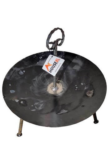 HouseXL Steel Barbecue Disk HouseXL™, Tractor Disc, Detachable Legs, Cool Handle, Diameter 51 cm, Black
