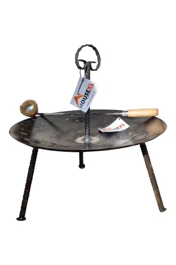 HouseXL Kit barbecue grill disc with steel barbecue brush -