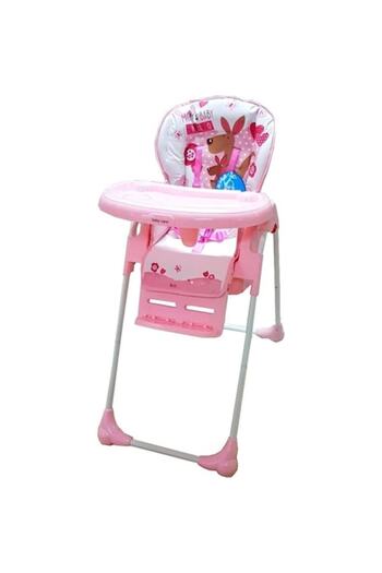 Baby Care Adjustable Baby and Toddler High Chair in Pink