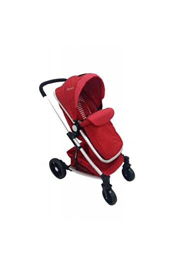 Baby Care PRO YK-18 Newborn Stroller 2 in 1, Aluminum Frame, Adjustable Backrest 3 Positions, Red