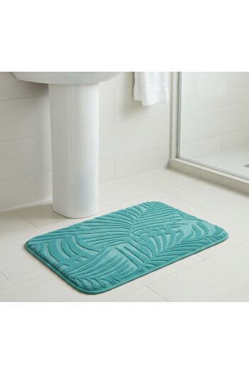 SyaMAG Soft Bathroom Rug, Turquoise, Non-slip Surface, 59x38 cm