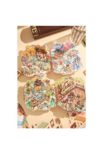 İthal E3-Chinese Themed Sticker Puzzle - Color: Red