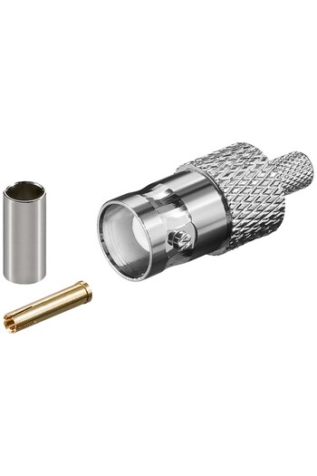 goobay BNC male plug crimp coupler for RG58/U cable with gold pin 50 ohm