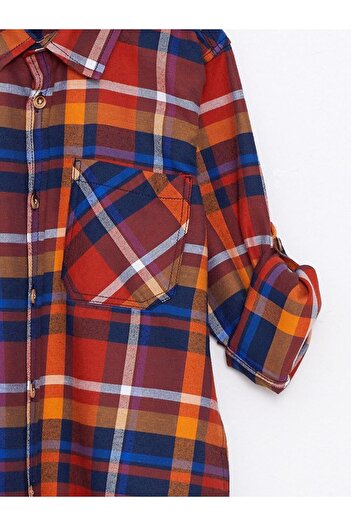 LC Waikiki Ekose Uzun Kollu Gabardin Erkek Çocuk Gömlek (W2)