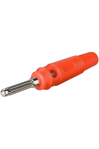 goobay Red male banana connector 4mm soft rubber 11459