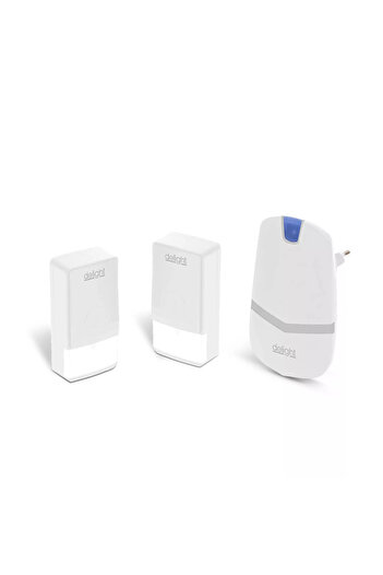 DELIGHT White wireless and battery-free digital doorbell with 2 outdoor units Kinetic IP44