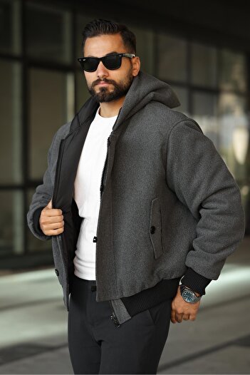 MİS MODA Men's Reversible Wearable Winter Coat