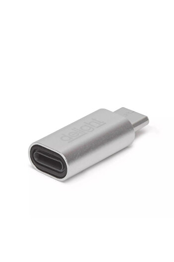 DELIGHT USB type C male adapter - iPhone lightning female silver