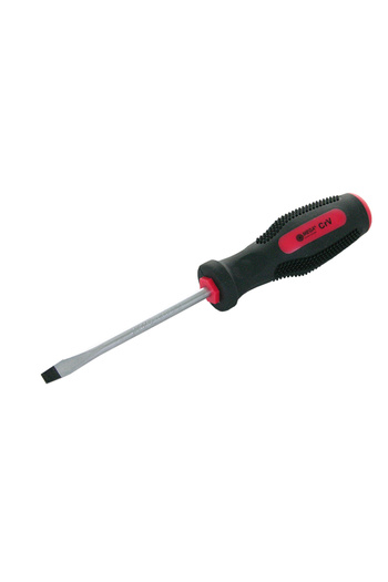 MEGA Flat screwdriver 5x75, magnetic tip made of chrome-vanadium alloy steel and non-slip rubber handle