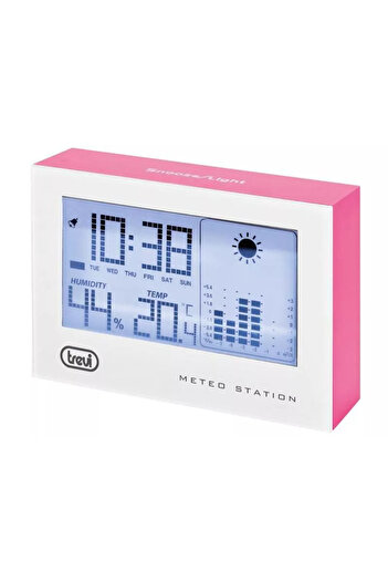Trevi Weather station with white/pink clock
