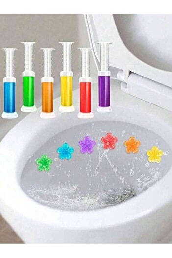 Generic Toilet cleaner, a flower-shaped gel or liquid used to clean and disinfect toilets. Available in various scents.