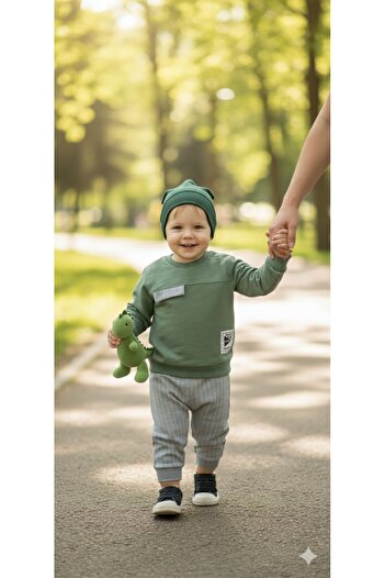 Yalçınoğlu Kids 1-4 Years Old Baby Children's Daily 2-Piece Seasonal Set | Sweatshirt and Pants Combination Comfortable and Stylish Design