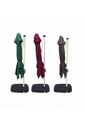 concent Concent Fabric Umbrella on Iron Frame, Brown, Width 250cm, Height 240cm