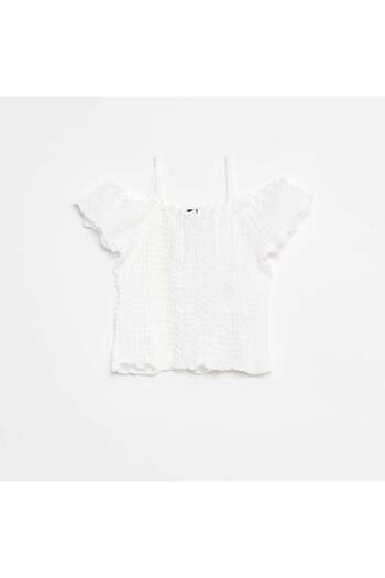 KIABI Waffle-knit top WHITE