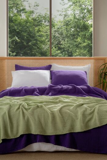 MYLASA HOME Muslin Bedspread Ultra Soft High Quality 4 Layers Muslin Pike (Single Size (240X240 cm)