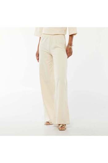 KIABI Baby French terry wide-leg trousers BEIGE