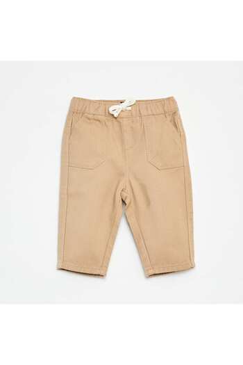 KIABI Denim trousers with elasticated waist BEIGE