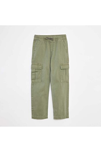 KIABI Multi-pocket trousers with elasticated waistband GREEN