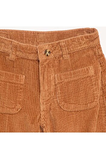 KIABI Wide-Leg Velvet Pants BROWN